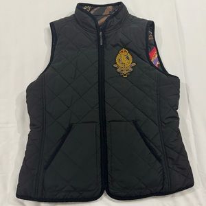 Ralph Lauren Crest Quilted Equestrian Reversible Vest - Size Medium